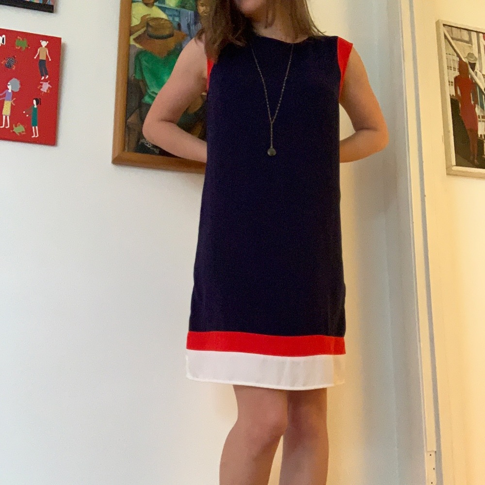 Navy mod shift dress